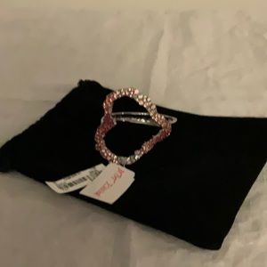 NWT Betsy Johnson Pink and Silver Heart Bracelet